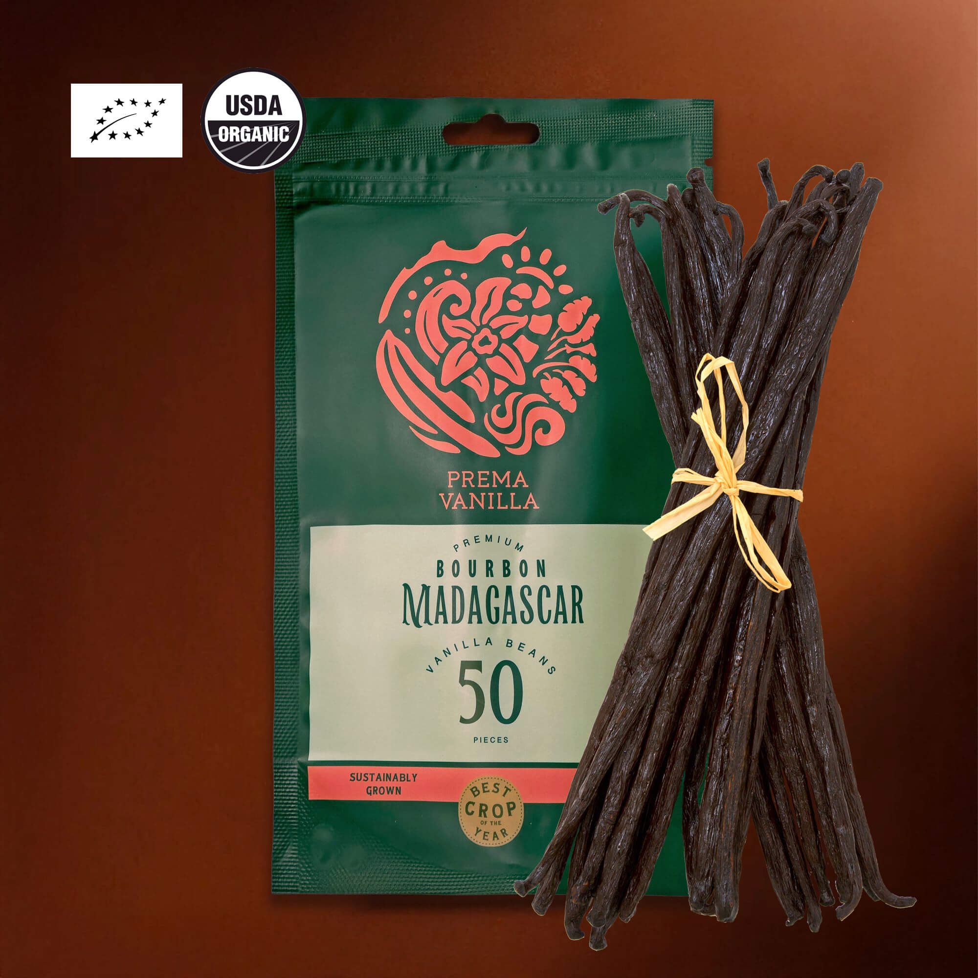 Gousses de vanille bio de Madagascar Gourmet (14-18 cm)